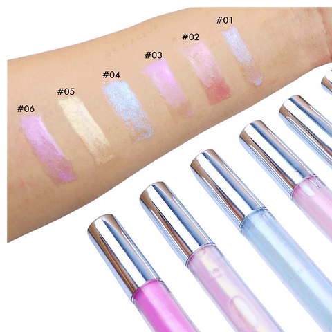 Holographic lip glosses