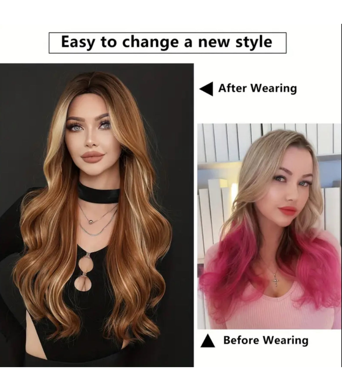 Glam ombre brown wig