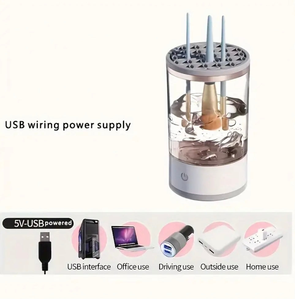 Electric cosmetic brush cleanser