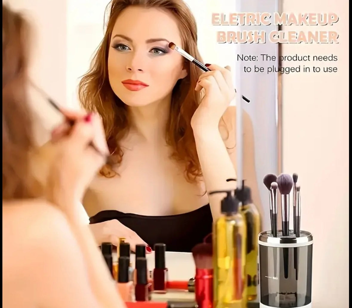 Electric cosmetic brush cleanser