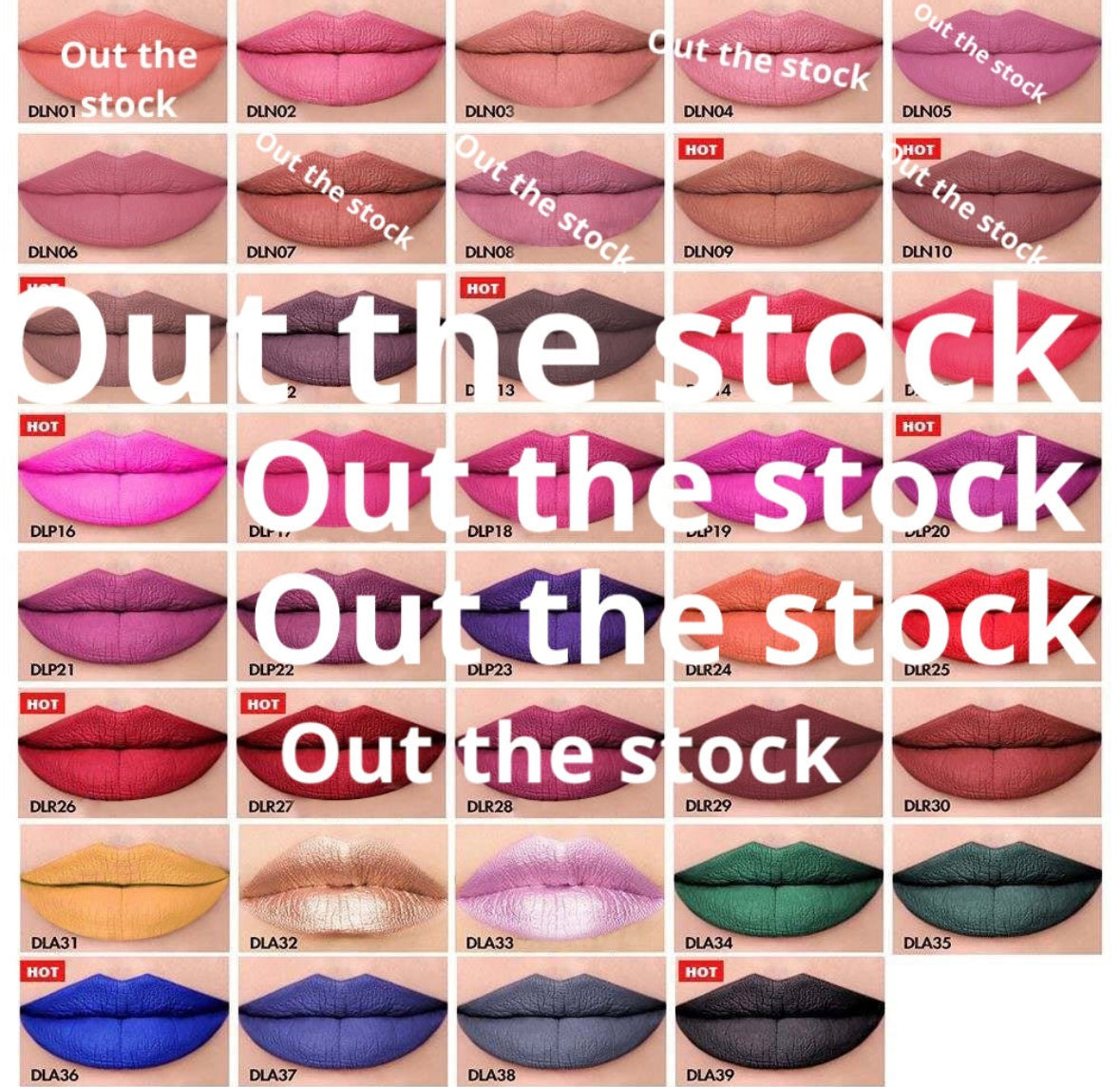 Gradient square matte liquid lipstick sample