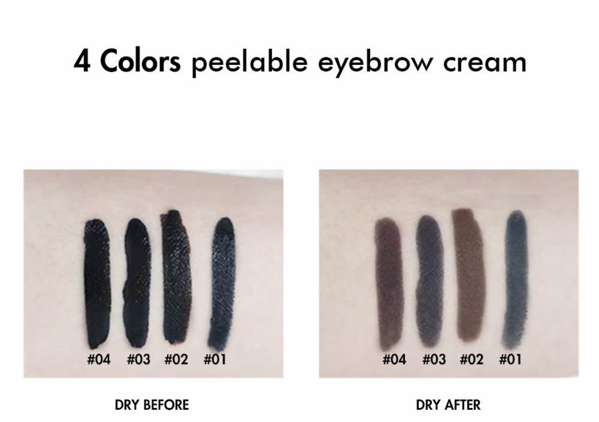 4 colors peleable eyebrow cream
