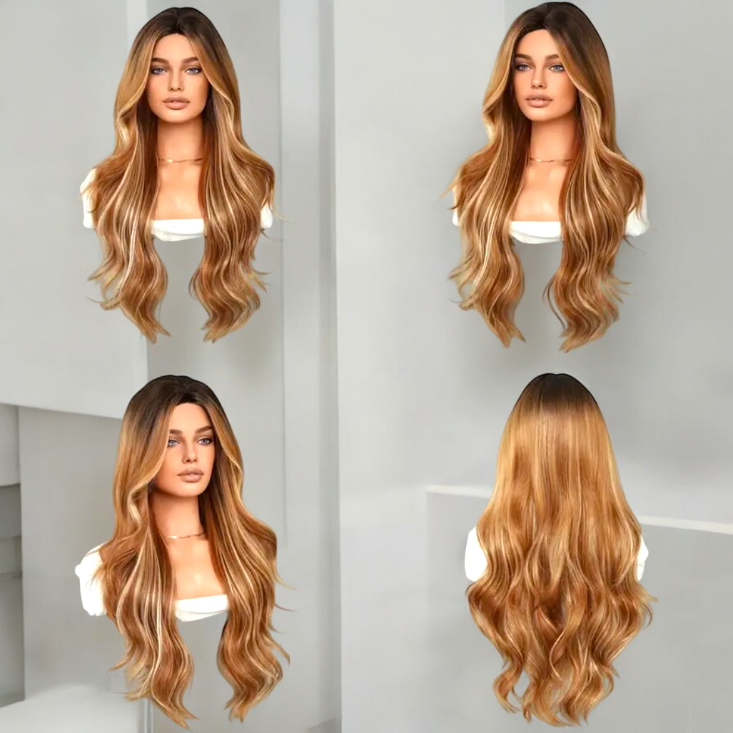 Glam ombre brown wig