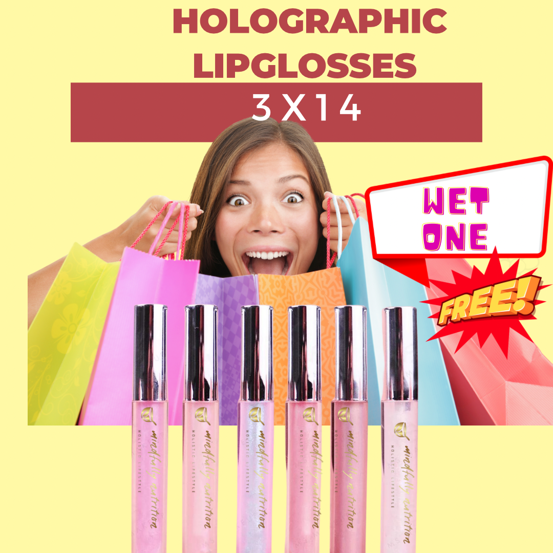 Holographic lip glosses