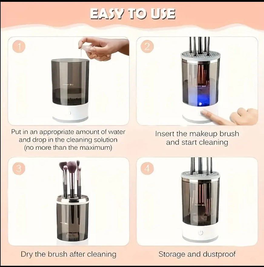 Electric cosmetic brush cleanser