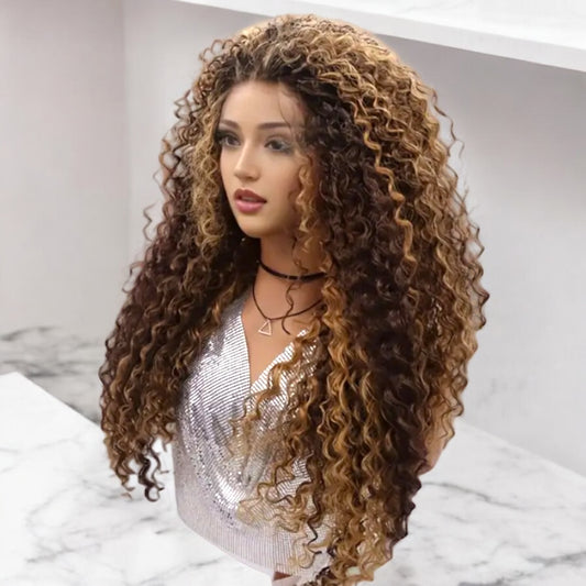 MEMORIAS Golden 13x4 Ombre Deep Wave Lace Front Wig