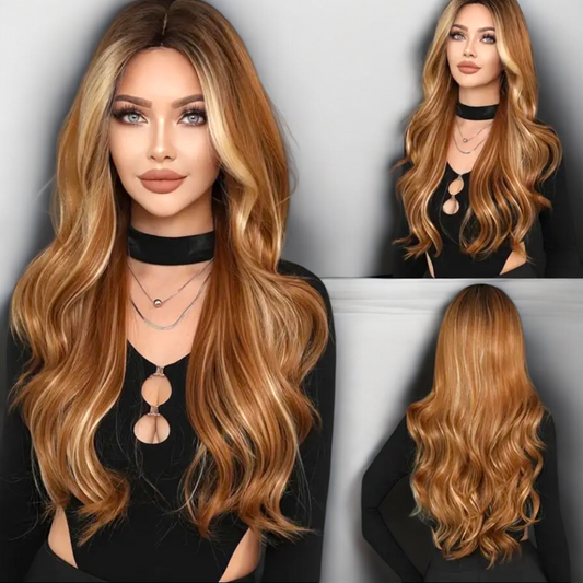 Glam ombre brown wig