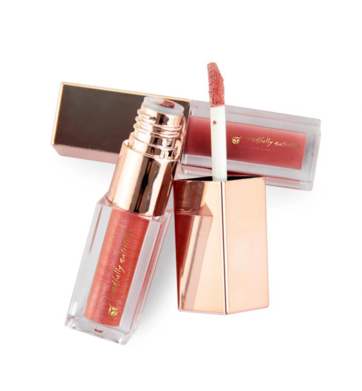 1 of 6 colors Gold Lid Square Tube Nude lip gloses