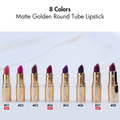 8 colors matte golden round tube