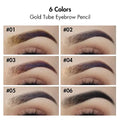6 colors gold tube eyebrow pencil