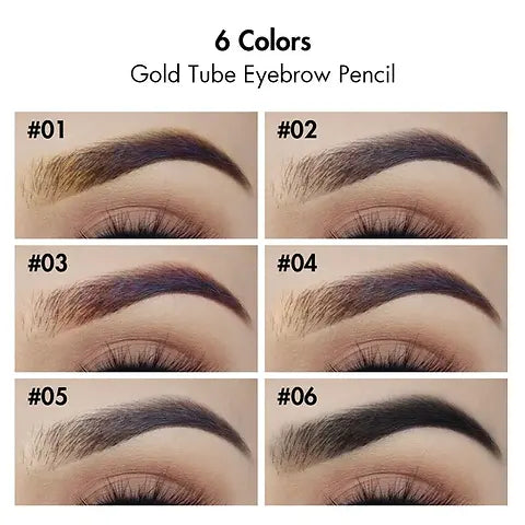 6 colors gold tube eyebrow pencil