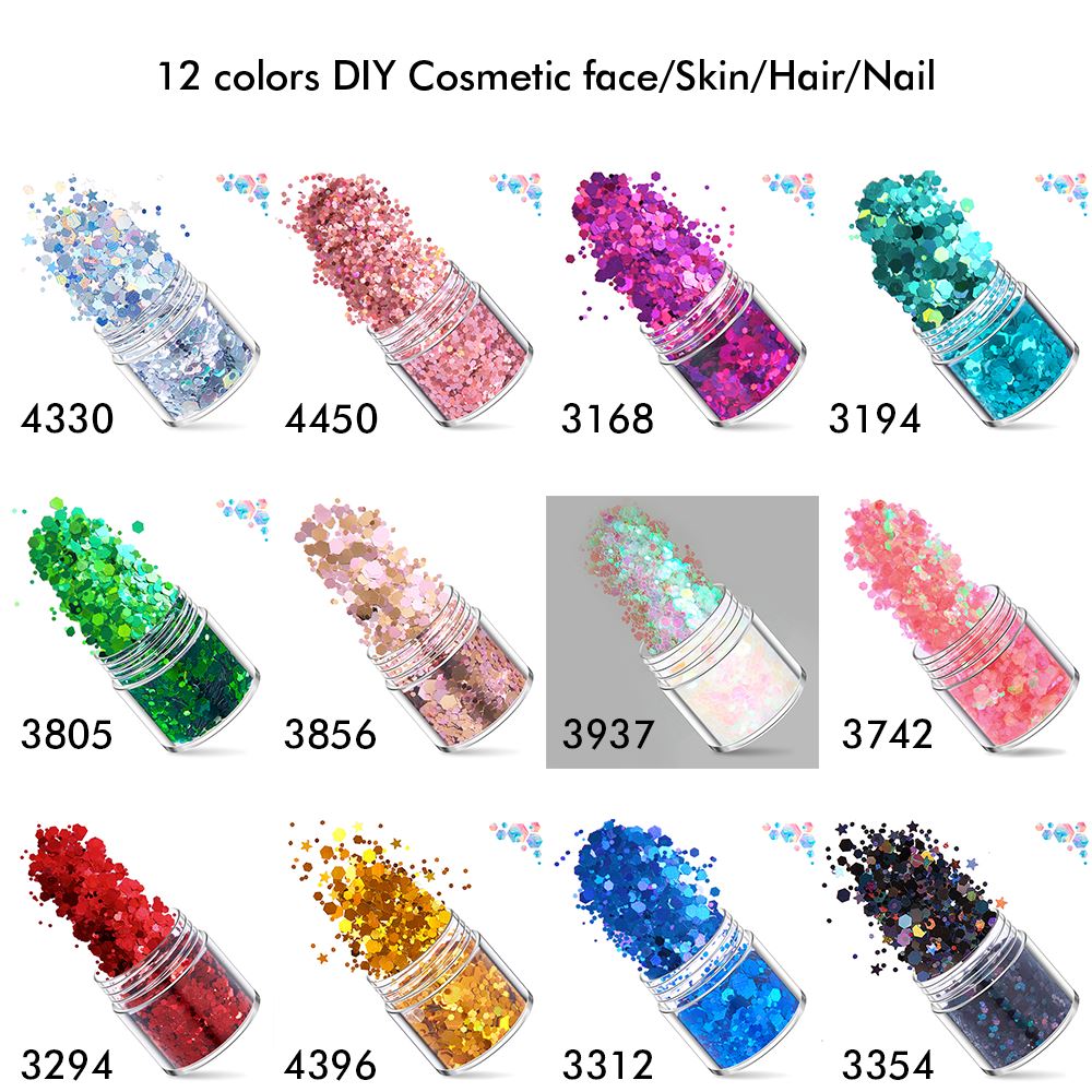 1 Radiant Rainbow /12 colors glitter