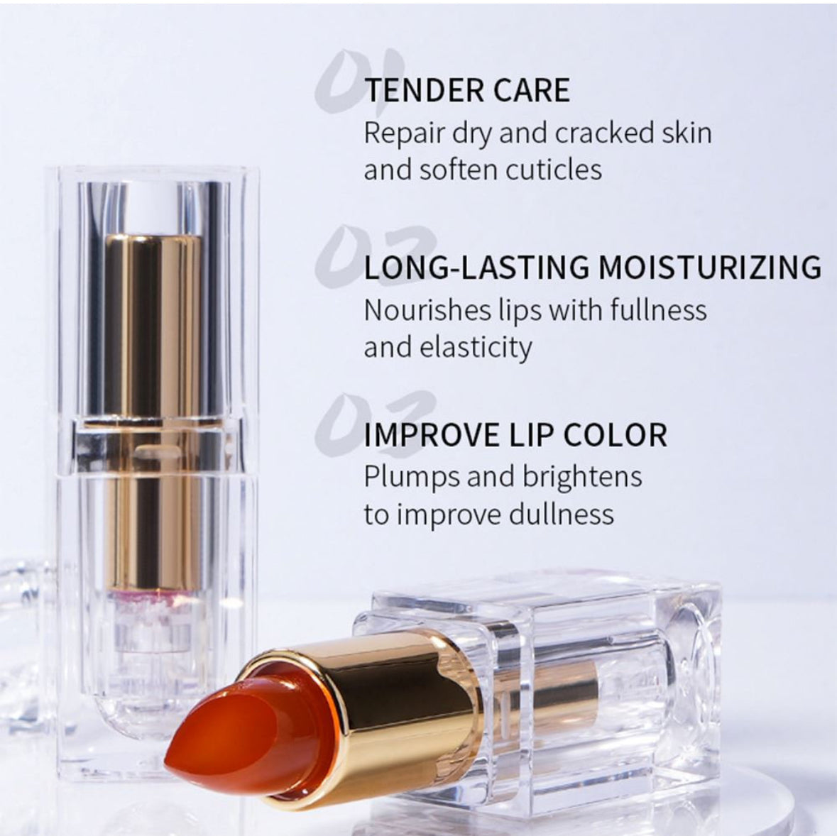 6 colors jelly temperature changing lipstick