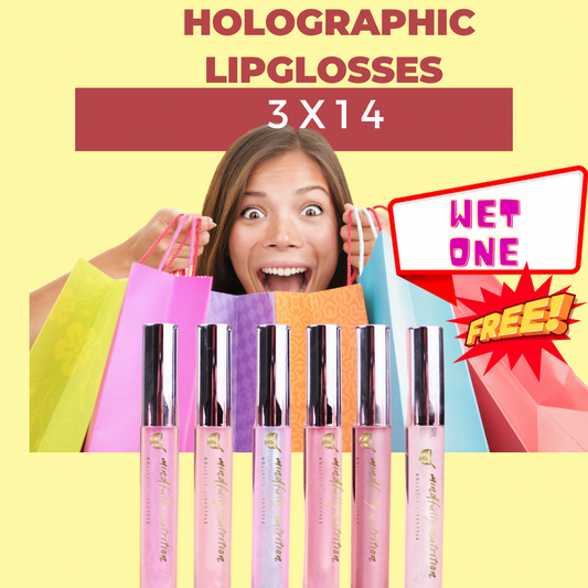 Holographic lip glosses
