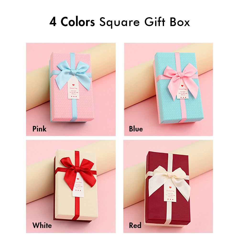 5 colors square gift box