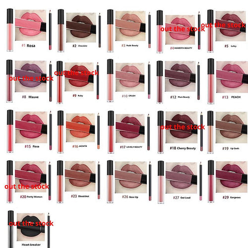 21 colors liquid lipstick liner set